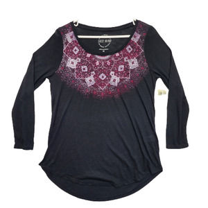 Lucky Brand 3/4 Sleeve Graphic T-Shirt  Supima Cotton Blend Womens Medium NWT